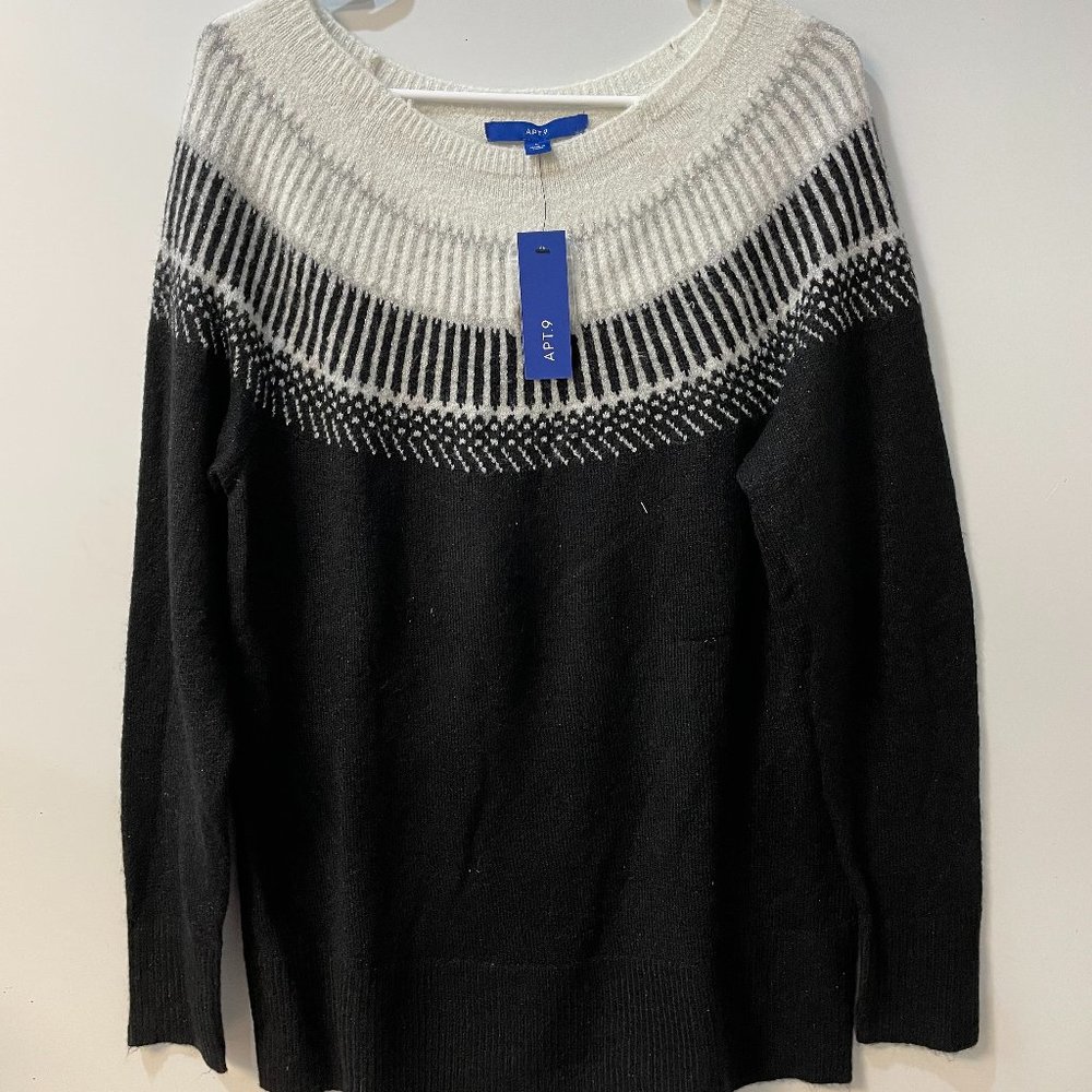 Apt 9 Fair Isle Knitted Pullover Sweater, Size Large (NWT)
